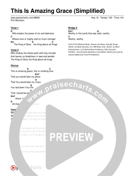 This Is Amazing Grace Chords PDF (Phil Wickham).